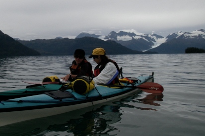Joolee and Tina kayaking in Prince William Sound